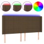 Headboard with LED in dark brown fabric 203x16x118/128 cm by , Headboards and footboards - Ref: Foro24-3124073, Price: 126,92...