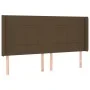 Headboard with LED in dark brown fabric 203x16x118/128 cm by , Headboards and footboards - Ref: Foro24-3124073, Price: 123,72...