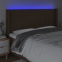Dunkelbraunes Stoffkopfteil mit LED 203x16x118/128 cm von , Kopf- und Fußteile - Ref: Foro24-3124073, Preis: 127,01 €, Rabatt: %