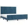 Dunkelblauer Samtbettrahmen mit Kopfteil 160x200 cm von , Betten und Lattenroste - Ref: Foro24-3125767, Preis: 234,56 €, Raba...