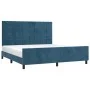 Dunkelblauer Samtbettrahmen mit Kopfteil 160x200 cm von , Betten und Lattenroste - Ref: Foro24-3125767, Preis: 234,56 €, Raba...