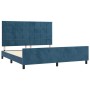 Dark blue velvet bed frame with headboard 160x200 cm by , Beds and slatted bases - Ref: Foro24-3125767, Price: 222,66 €, Disc...