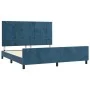 Dunkelblauer Samtbettrahmen mit Kopfteil 160x200 cm von , Betten und Lattenroste - Ref: Foro24-3125767, Preis: 234,56 €, Raba...