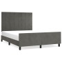 Estructura cama con cabecero terciopelo gris oscuro 140x190 cm