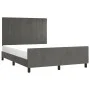 Dark gray velvet bed frame with headboard 140x190 cm by , Beds and slatted bases - Ref: Foro24-3125752, Price: 211,16 €, Disc...