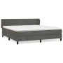 Box spring bed with dark gray velvet mattress 160x200 cm by , Beds and slatted bases - Ref: Foro24-3127500, Price: 508,87 €, ...