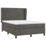 Cama box spring con colchón terciopelo gris oscuro 140x190 cm de , Camas y somieres - Ref: Foro24-3129208, Precio: 505,88 €, ...