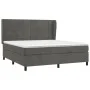 Box spring bed with dark gray velvet mattress 160x200 cm by , Beds and slatted bases - Ref: Foro24-3129220, Price: 540,39 €, ...