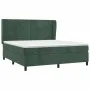 Box spring bed with dark green velvet mattress 160x200 cm by , Beds and slatted bases - Ref: Foro24-3129222, Price: 587,39 €,...