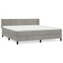 Box spring bed with light gray velvet mattress 160x200 cm by , Beds and slatted bases - Ref: Foro24-3130967, Price: 481,71 €,...