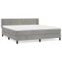 Boxspringbett mit hellgrauer Samtmatratze 160x200 cm von , Betten und Lattenroste - Ref: Foro24-3130967, Preis: 500,46 €, Rab...