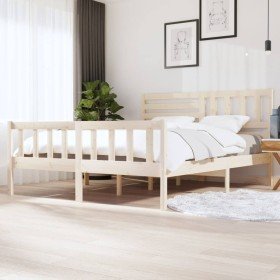 Estructura de cama de madera maciza super king 180x200 cm Estructura de cama de madera maciza super king 180x200 cm