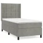 Cama box spring con colchón terciopelo gris claro 80x200 cm de , Camas y somieres - Ref: Foro24-3132645, Precio: 331,96 €, De...