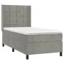 Box spring bed with light gray velvet mattress 80x200 cm by , Beds and slatted bases - Ref: Foro24-3132645, Price: 331,96 €, ...