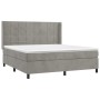 Cama box spring con colchón terciopelo gris claro 160x200 cm de , Camas y somieres - Ref: Foro24-3132687, Precio: 547,80 €, D...