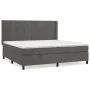 Box spring bed with dark gray velvet mattress 200x200 cm by , Beds and slatted bases - Ref: Foro24-3132700, Price: 610,13 €, ...