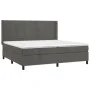 Box spring bed with dark gray velvet mattress 200x200 cm by , Beds and slatted bases - Ref: Foro24-3132700, Price: 610,13 €, ...