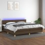 Cama box spring con colchón LED tela marrón oscuro 200x200 cm de , Camas y somieres - Ref: Foro24-3133744, Precio: 603,92 €, ...