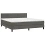 Box spring bed with mattress and LED dark gray velvet 160x200 cm by , Beds and slatted bases - Ref: Foro24-3134412, Price: 50...