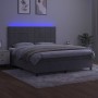 Boxspringbett mit Matratze und hellgrauem LED-Samt 160x200 cm von , Betten und Lattenroste - Ref: Foro24-3136131, Preis: 538,...