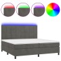 Boxspringbett mit Matratze und dunkelgrauem LED-Samt 200x200 cm von , Betten und Lattenroste - Ref: Foro24-3136144, Preis: 61...