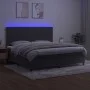 Box spring bed with mattress and LED dark gray velvet 200x200 cm by , Beds and slatted bases - Ref: Foro24-3136144, Price: 60...