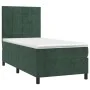 Box spring bed with mattress and LED dark green velvet 90x200 cm by , Beds and slatted bases - Ref: Foro24-3136104, Price: 36...