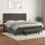 Box spring bed with dark gray velvet mattress 200x200 cm by , Beds and slatted bases - Ref: Foro24-3137864, Price: 710,79 €, ...