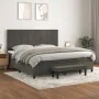 Box spring bed with dark gray velvet mattress 200x200 cm by , Beds and slatted bases - Ref: Foro24-3137864, Price: 696,57 €, ...