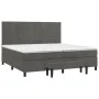 Box spring bed with dark gray velvet mattress 200x200 cm by , Beds and slatted bases - Ref: Foro24-3137864, Price: 696,57 €, ...