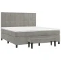 Cama box spring con colchón terciopelo gris claro 160x200 cm de , Camas y somieres - Ref: Foro24-3137851, Precio: 585,33 €, D...