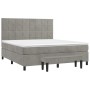 Cama box spring con colchón terciopelo gris claro 160x200 cm de , Camas y somieres - Ref: Foro24-3137851, Precio: 571,75 €, D...