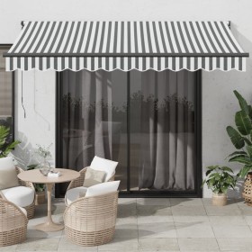 Toldo retráctil aluminio y tela antracita y blanco 3,5x2,5 m en Toldos | Comprar online en Foro24