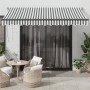 Toldo retráctil aluminio y tela antracita y blanco 3,5x2,5 m
