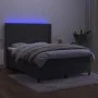 Box spring bed with mattress and LED dark gray velvet 140x200 cm by , Beds and slatted bases - Ref: Foro24-3139566, Price: 46...