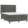 Box spring bed with mattress and LED dark gray velvet 140x200 cm by , Beds and slatted bases - Ref: Foro24-3139566, Price: 46...