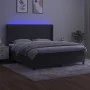 Box spring bed with mattress and LED dark gray velvet 160x200 cm by , Beds and slatted bases - Ref: Foro24-3139572, Price: 54...