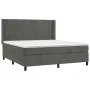 Box spring bed with mattress and LED dark gray velvet 160x200 cm by , Beds and slatted bases - Ref: Foro24-3139572, Price: 54...