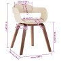 Silla de comedor de madera curvada y cuero artificial blanco