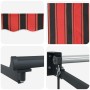 Toldo Rayado Manual Rojo y negro 3,5 x 2,5 m Poliester y metal en Toldos | Comprar online en Foro24