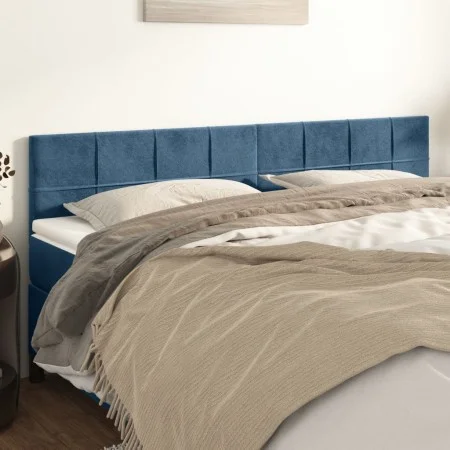 Headboards 2 units of dark blue velvet 80x5x78/88 cm by , Headboards and footboards - Ref: Foro24-346072, Price: 60,68 €, Dis...