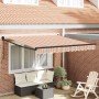 Toldo Retráctil Naranja Gris Azul Blanco 350 x 250 cm tela en Toldos | Comprar online en Foro24