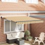 Toldo Retráctil Amarillo, gris y blanco 350 x 250 cm tela en Toldos | Comprar online en Foro24