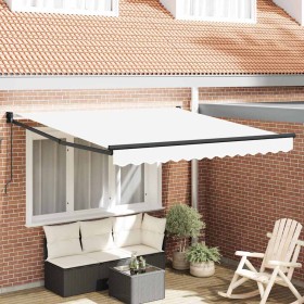 Toldo Retráctil Manual Blanco 350 x 250 cm tela