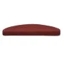 Alfombrilla de escaleras 15 uds tela punzonada 65x21x4 cm rojo de vidaXL, Alfombrillas para escalones - Ref: Foro24-132700, P...