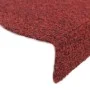 Alfombrilla de escaleras 15 uds tela punzonada 65x21x4 cm rojo de vidaXL, Alfombrillas para escalones - Ref: Foro24-132700, P...