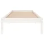 White single solid wood bed frame 75x190 cm by , Beds and slatted bases - Ref: Foro24-809978, Price: 60,56 €, Discount: %