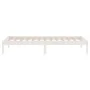 White single solid wood bed frame 75x190 cm by , Beds and slatted bases - Ref: Foro24-809978, Price: 60,56 €, Discount: %