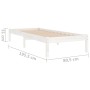 Weißer Einzelbettrahmen aus Massivholz, 75 x 190 cm von , Betten und Lattenroste - Ref: Foro24-809978, Preis: 61,42 €, Rabatt: %