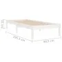 White single solid wood bed frame 75x190 cm by , Beds and slatted bases - Ref: Foro24-809978, Price: 60,56 €, Discount: %